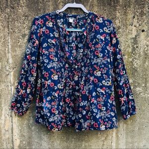 Old Navy Blue Floral Top